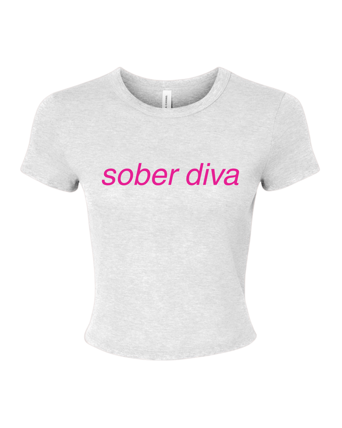 Sober Diva Women's Tee | Women's Cropped Graphic T-Shirt for Sobriety & Recovery